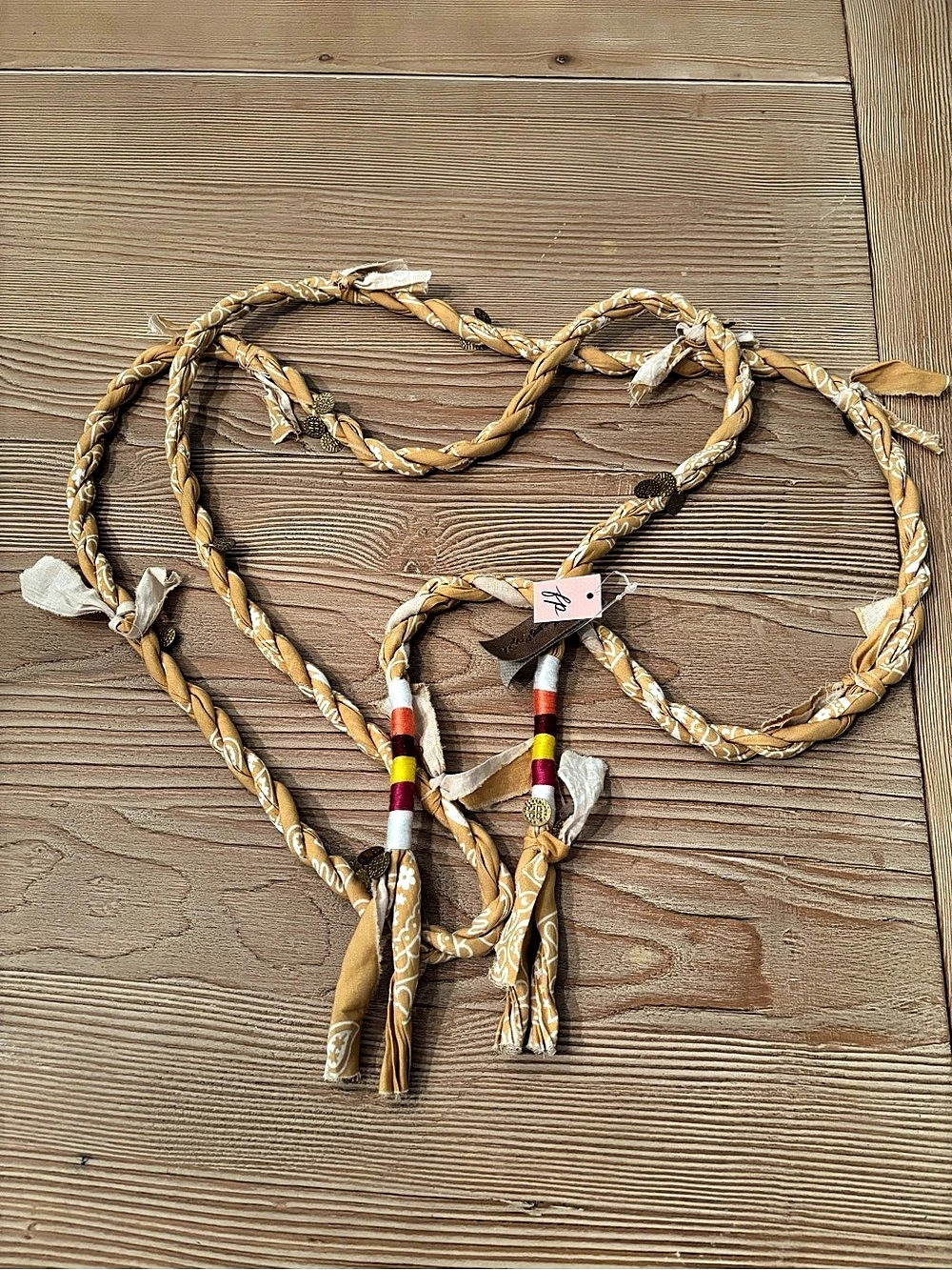 Free People Braided Yellow & White Hair Accessory